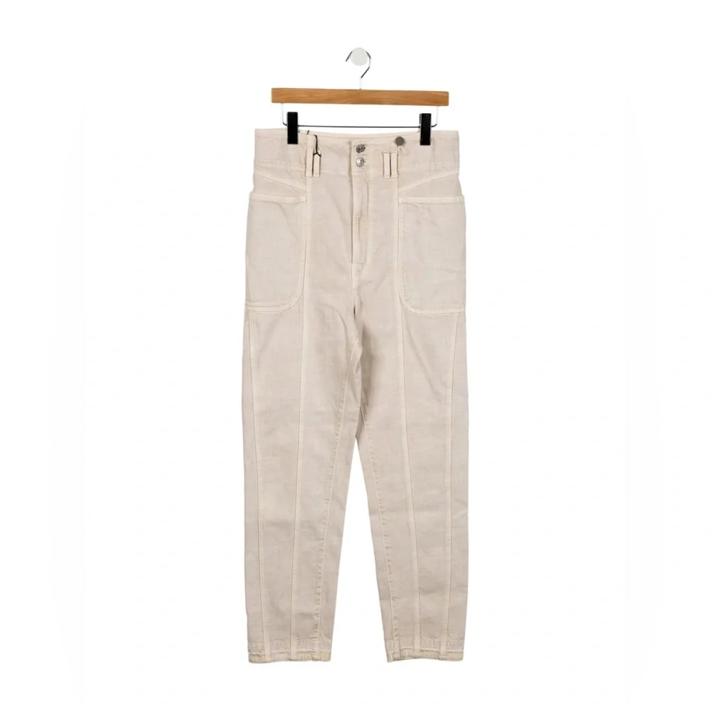 Isabel Marant Etoile Jeans Tess Slim Fit Boyfriend in Cream - Picture 4 of 5